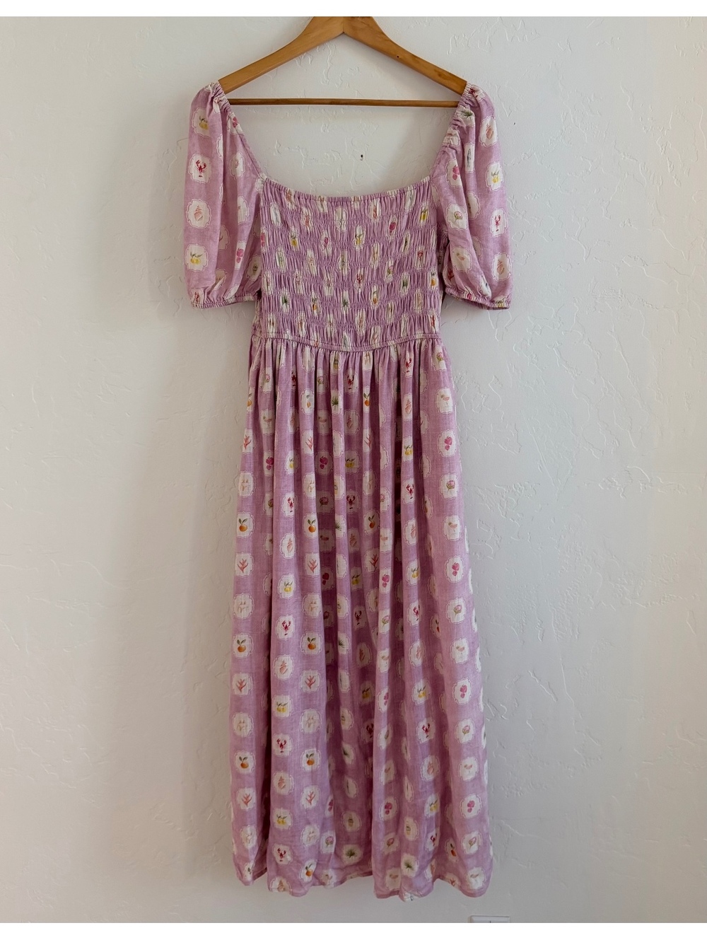 Few Moda Anaya Marcey Puff Sleeves Maxi Dress Pick Sands Size Medium - Picture 3 of 9